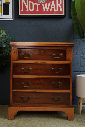 Antique yew wood bureau - wood, —