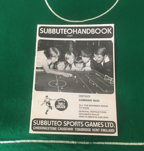 Subbuteo handbook - subbuteo, (1974)