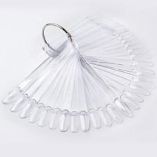 Fake Nail Display Oval Clear 50 pcs. Nail Wheel Polish Practice Sample Swatches