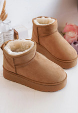 New Kid's Tan Suede Platform