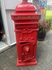 Cast Aluminium Vintage Victorian Style Red Post Box Wedding Event Baby Shower