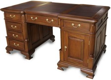Large mahogany partners desk - large, |