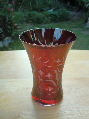 Vintage cranberry and clear - cranberry,