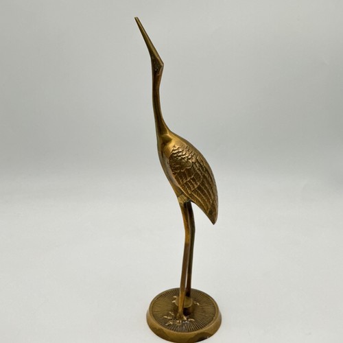 Vintage brass heron crane - brass,