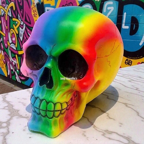 Rainbow skull ornament gothic - skull,