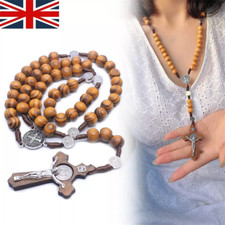 Wooden Rosary Necklace Brown
