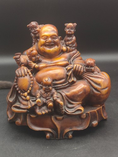 Vintage laughing buddha with - vintage,