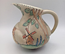 Crown Devon Art Deco Pottery Windmill Pattern Jug