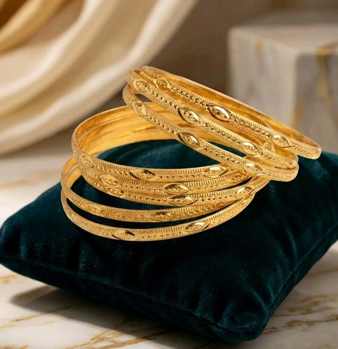 Ethnic bangles 22k gold plated - gold,