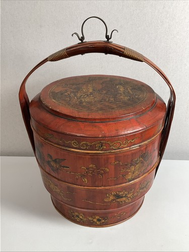 Chinese wedding basket wood - chinese,