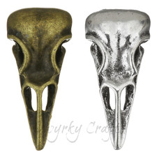 BIRD SKULL Charms Tibetan Silver Or Bronze Pendants 32mm x 15mm STY2 5pcs D3