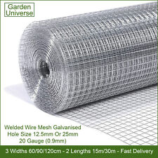 Welded Wire Mesh Galvanised Garden Universe Wire 9 Sizes Fence Chicken Rabbit