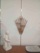 Vintage 60s 70's No Tomado String Scandinavian Wood Sun Wall Shelf 