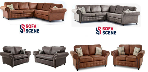 New suede leather corner sofa - new,