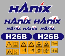 HANIX H26B DIGGER COMPLETE DECAL STICKER SET WITH SAFETY WARNING DECALS