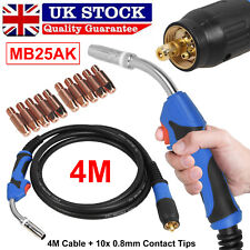 MB25 4M BINZEL TYPE MB25 Euro Mig Welding Torch Lance w/ 10 Tips for Gas/Gasless