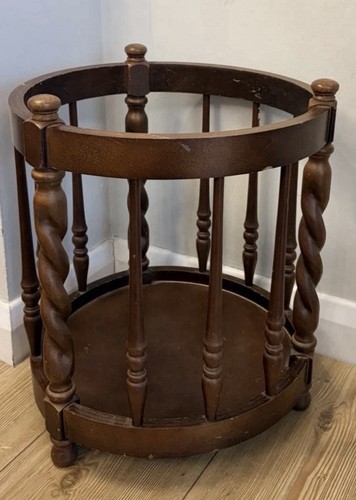 Vintage wooden umbrella stand - vintage,