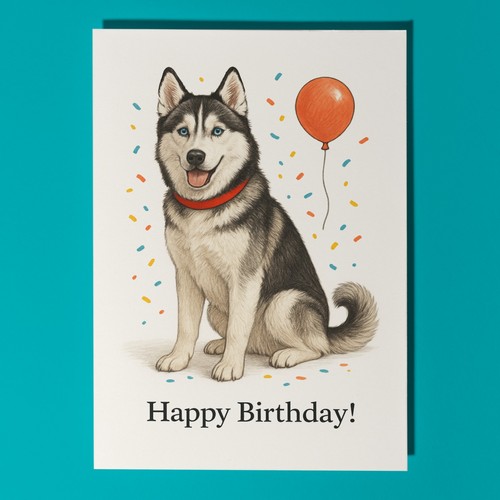 Siberian husky dog - husky, happy