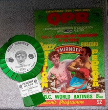 barry mcguigan signed program with ribbon 