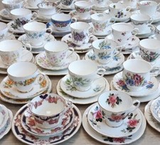 Vintage English Bone China Floral Tea Trios- Sold Individually -Cup Saucer Plate