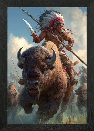 Native american buffalo - native,