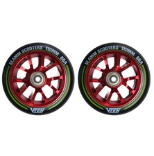 Slamm 110mm 88A V- Ten II Ghost Metal Core Stunt Scooter Wheels Black/Red - Pair