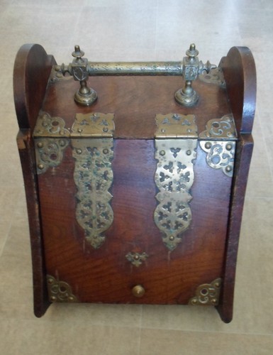 Vintage wooden coal scuttle - vintage,