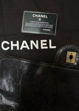 chanel bag  black Chanel bag, glazed calfskin shiva flap large shoulder