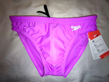 Speedo Purple Men's Solar 5cm GB 30 PowerFlex Swim Briefs Swimming Trunks
