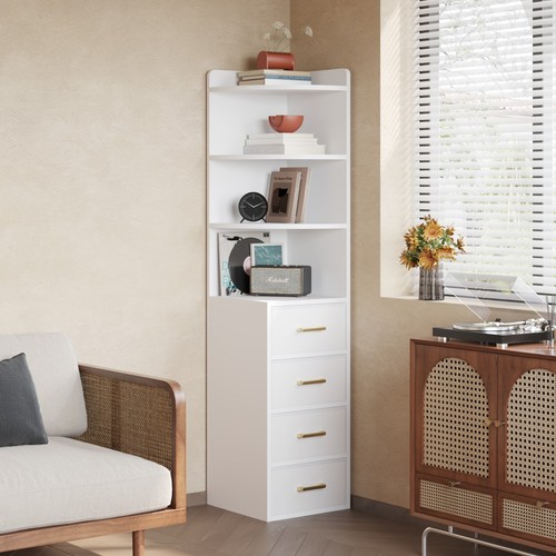 White corner storage cabinet - corner,