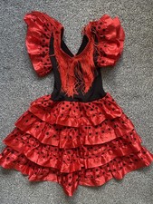 Child’s Flamenco Dress Costume – Girls Fancy Dress – Red/Black – Age 2–3 Years