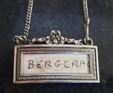 Georgian Sterling Silver? Ornate Decanter Label wth Interchangeable Paper Ticket