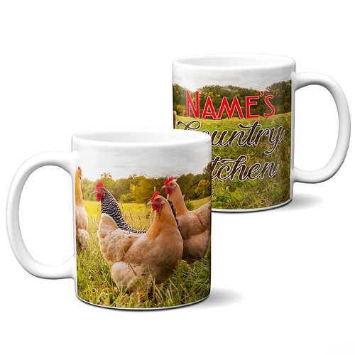 Personalised chicken mug - personalised,