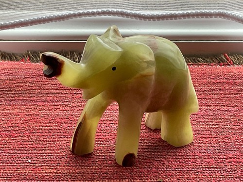 Onyx stone carved elephant - onyx,
