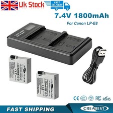 2Pcs 1800mAh Battery+Charger