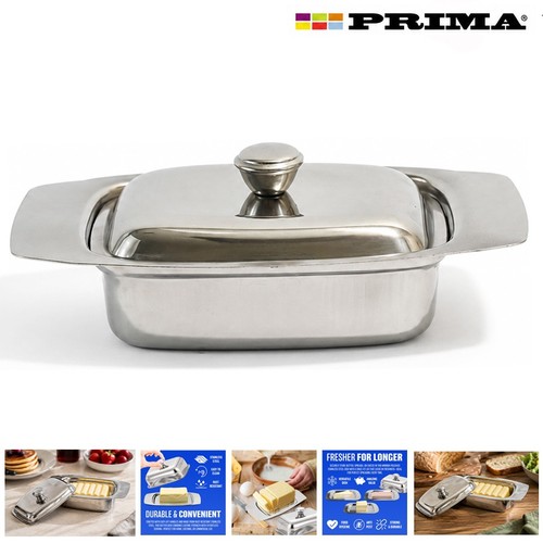 Stainless steel butter dish - steel,