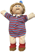 Beautiful Vintage Coleco Cabbage patch Boy Doll HM5 In HTF Stripey Sleep Suit
