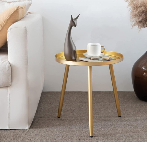 Round side table - table, metal