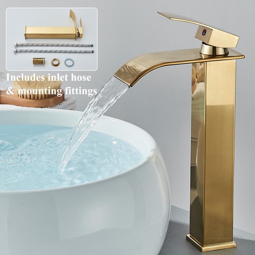 Brushed gold tall bathroom - brushed,