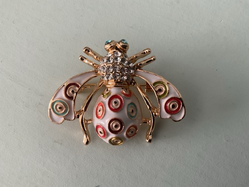 Enamel and rhinestone bee