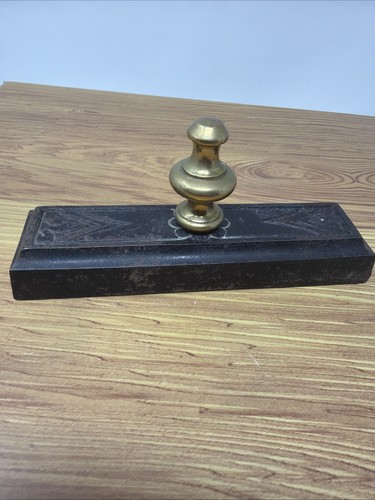 Vintage cast metal ink blotter - metal,