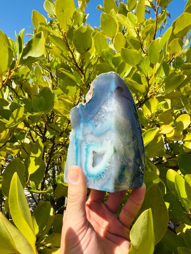 Turquoise agate crystal - agate,