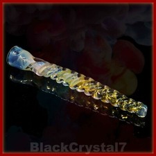 5" Handmade Long Golden Spiral Tower Tobacco Smoking Bowl Small Glass Pipes