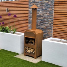 Pizza Oven BBQ Grill Barbecue Garden Wood Burner Chimney Smoker Bonfire Night