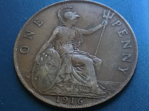 1916 george british penny - 1916,