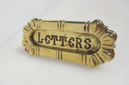 Victorian brass letterbox - victorian,