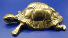Brass Tortoise Figure Solid Brass 11.5cms x 5cms x 3 1/2cms Vintage