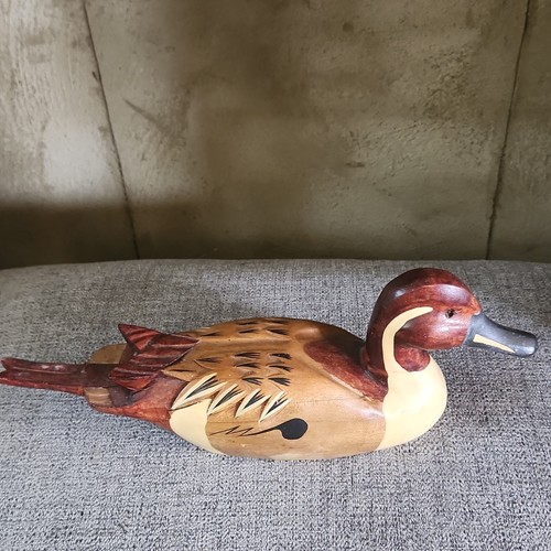 Painted wooden duck - wooden, hunting