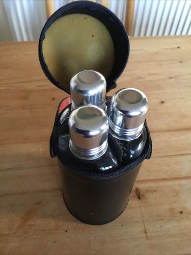 Vintage triple hip flask - triple,