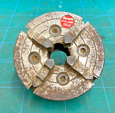 USED 4 JAW BURNERD LATHE CHUCK WITH MYFORD ML8 BACKPLATE FOR WOOD WORKING LATHE